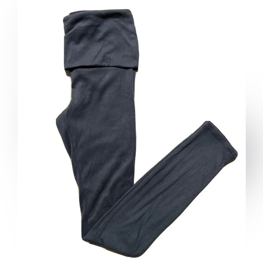 Intimately Free People Ribbed Fold Over Legging Pants Comfort Lounge Grey Size M